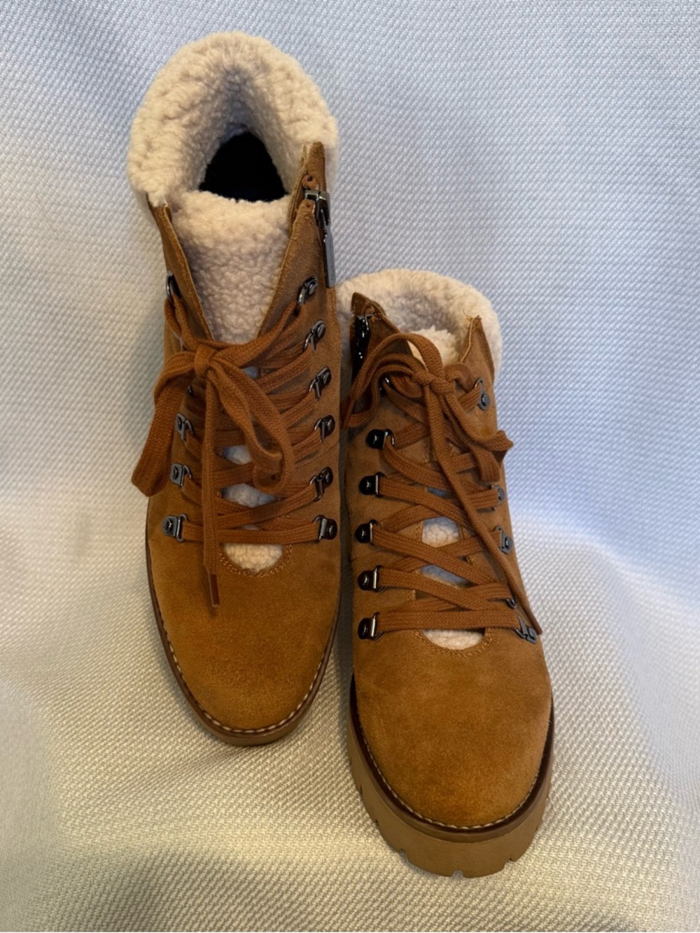 Blondo Tan Waterproof Suede Lace-Up Boots